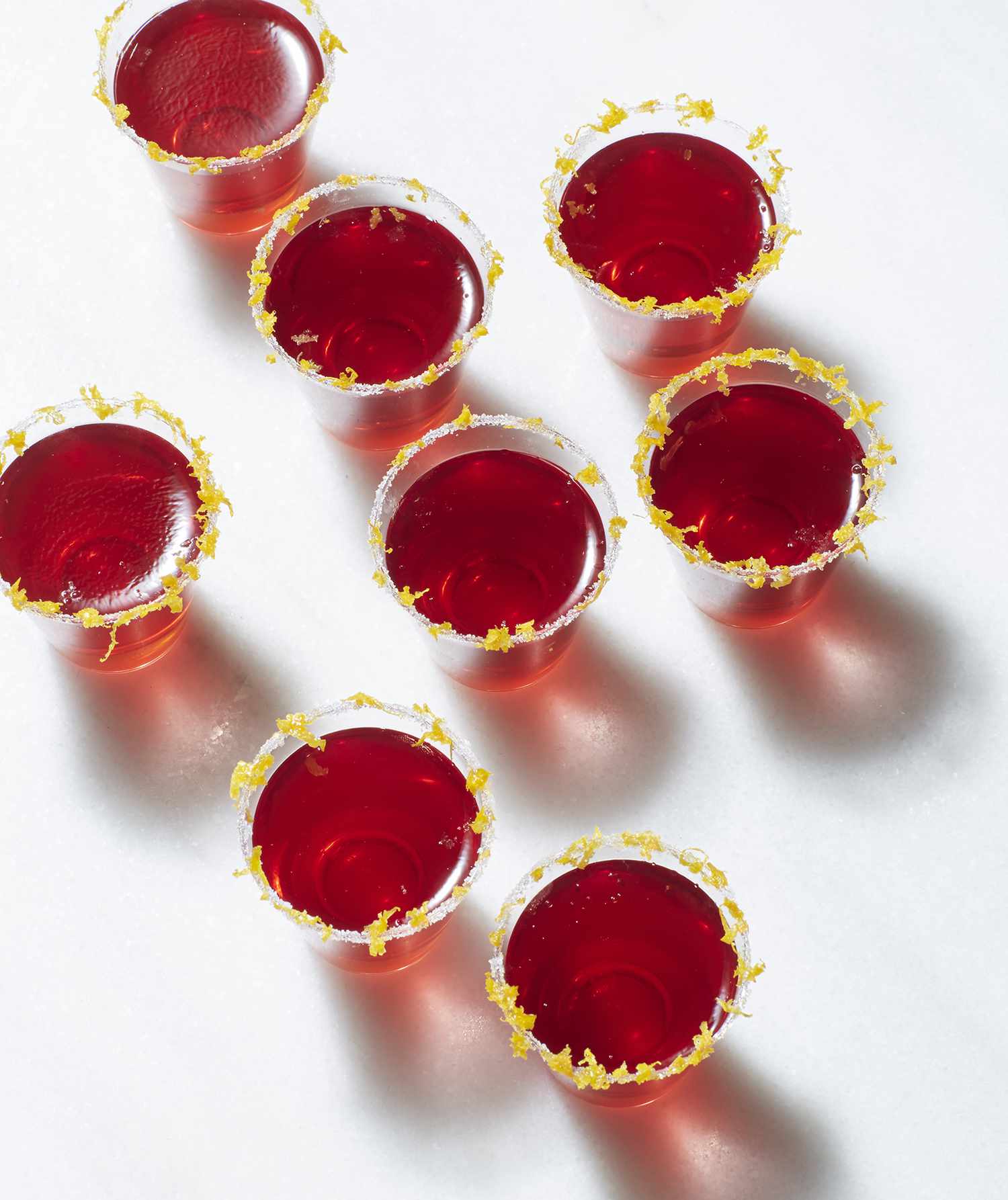 Cranberry Campari Jell-O shots