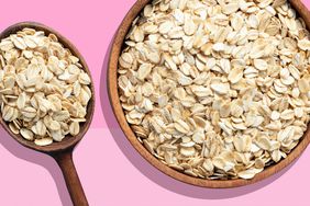 Oats on a pink background