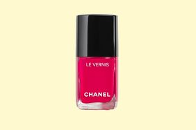 Chanel nail polish on a yellow background