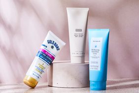 A variety of body lotions with retinol on a table